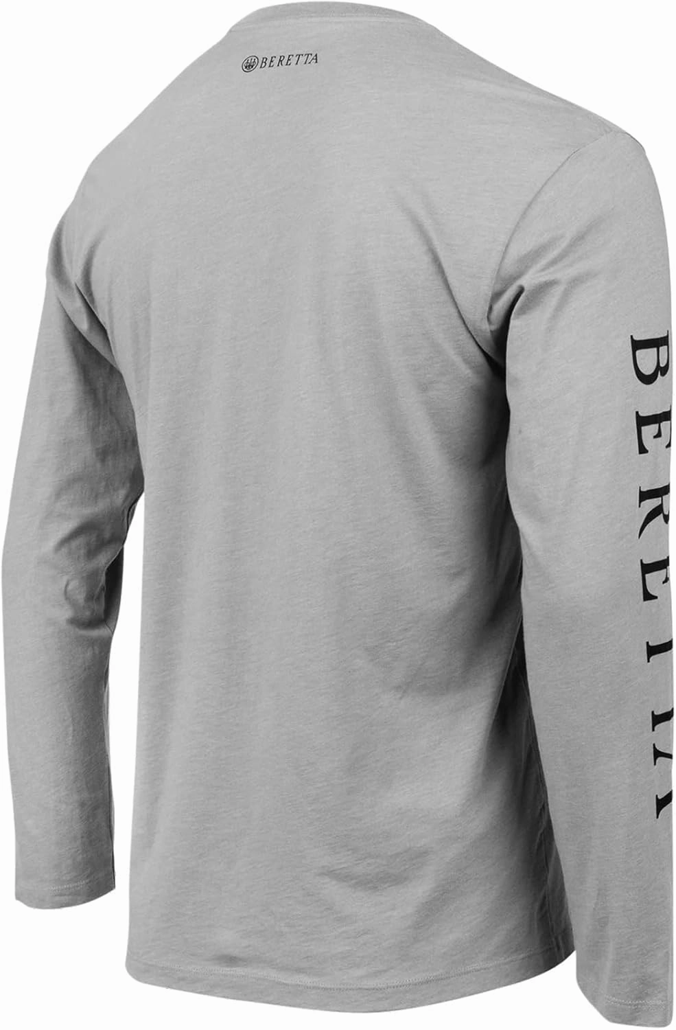 Beretta Men's Trident Logo Casual Durable Multi-Purpose Comfortable Cotton Blend Ribbed Crew Neck Plain Long Sleeve T-Shirt