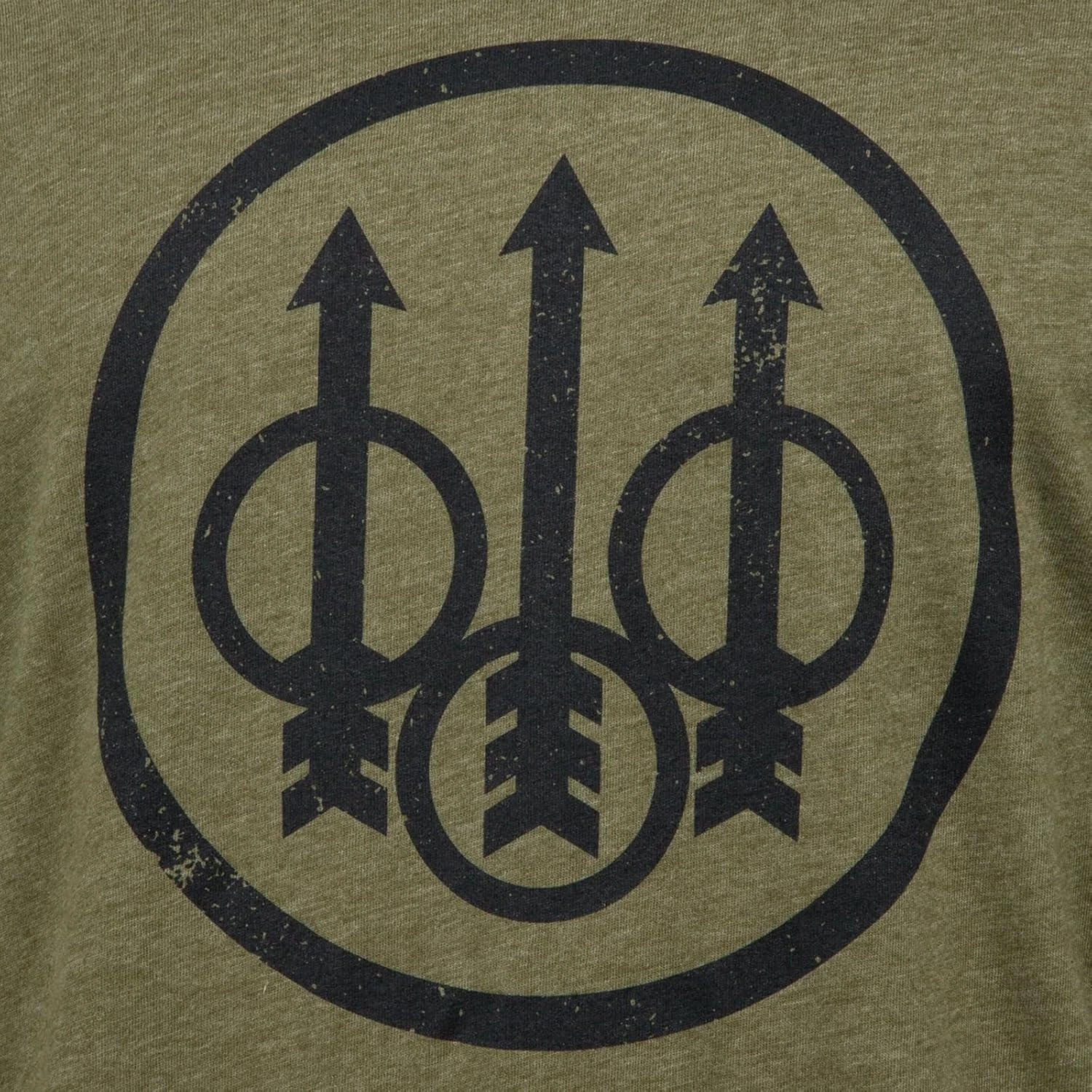 Beretta Men's Trident Logo Casual Durable Multi-Purpose Comfortable Cotton Blend Ribbed Crew Neck Plain Long Sleeve T-Shirt