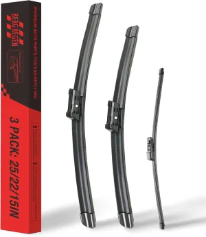 BERG REGEN 3 Wipers Windshield Wiper Blades Replacement for VW Volkswagen Tiguan 2022 2021 2020 2019 2018 Premium All-Season Automotive OEM Wiper Blades Set - 25"/22"/15" (Set of 3)