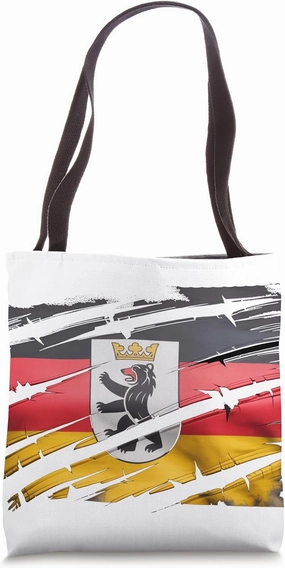 Berlin Germany Bear Flag Souvenir Travel German Tote Bag