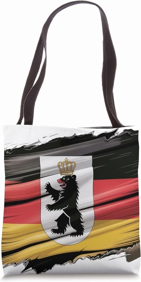 Berlin Germany Bear Flag Souvenir Travel German Tote Bag
