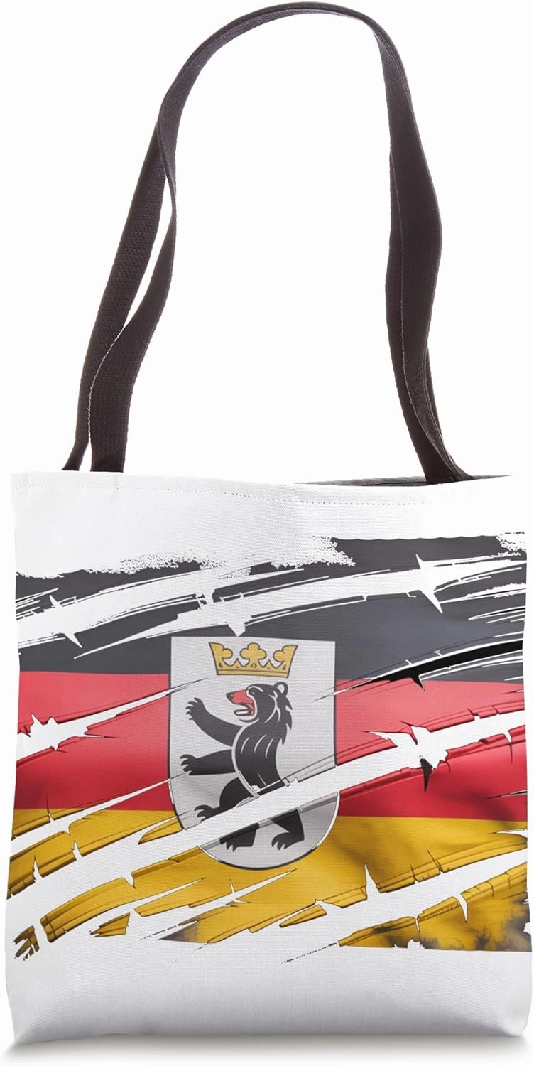 Berlin Germany Bear Flag Souvenir Travel German Tote Bag