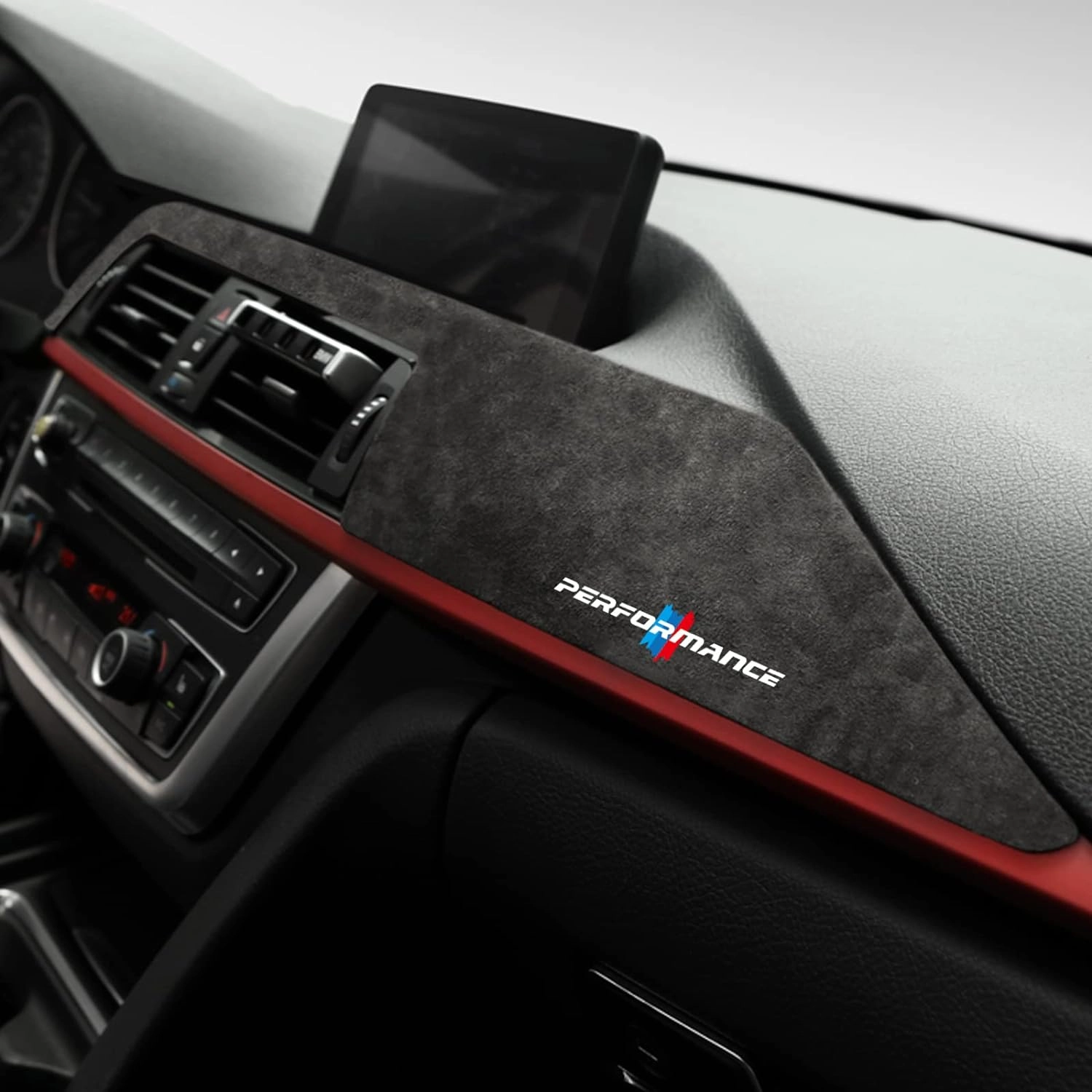 BETTERHUMZ for BMW F30 F32 F33 F31 F34 3 4 Series 4GT,for Alcantara Dashboard Instrument Wind Outlet Frame Decoration Interior Decoration Wrap Trim Sticker (Witho Logo)