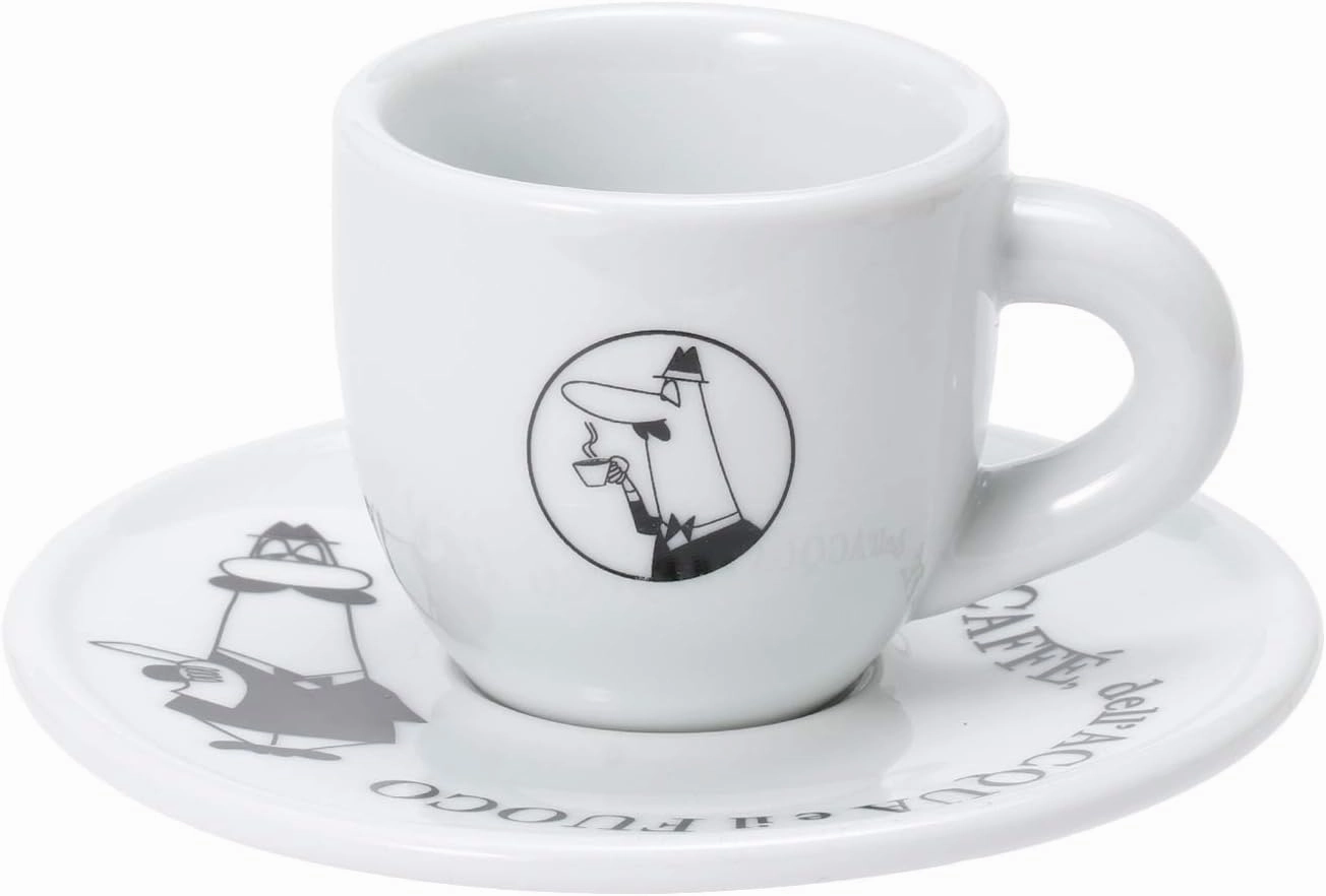 Bialetti Cup & Saucer Uncle Bialetti White Coffee Espresso Cup Set of 4 Y0TZ033