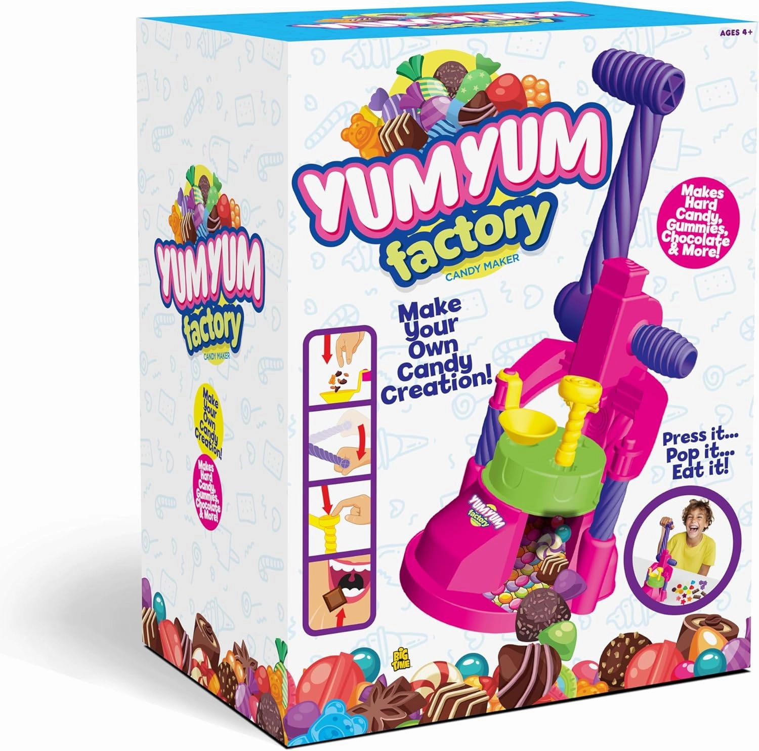 Big Time Toys Yum Yum Candy Factory, Make Your own Candy Creations, Press It-Pop It-Eat It