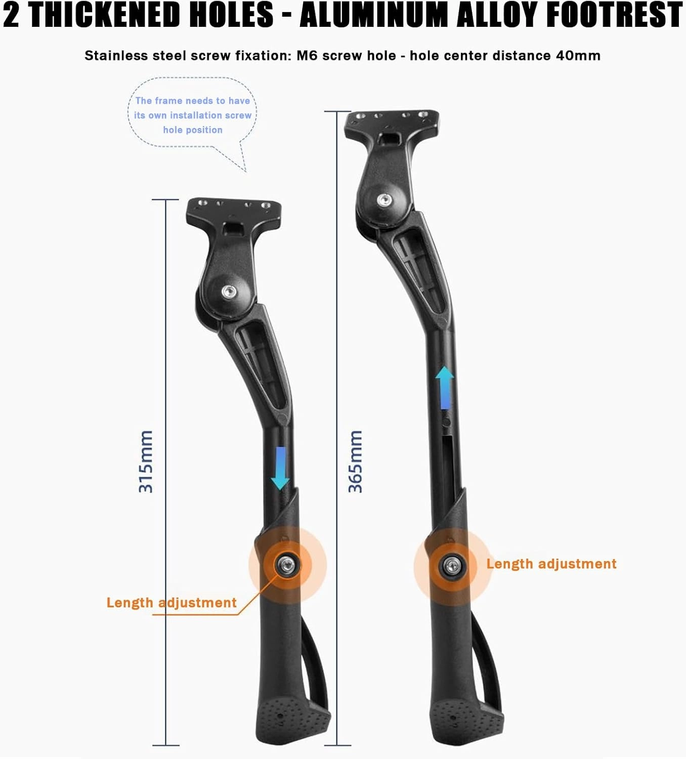 Bike Kickstand for Diamondback Andean Arden 3 Ascent EX Atroz 1 Axis Pro, Aluminum Adjustable Kickstand Foot Side Stand Suppor Rear Side Bicycle Stand with Non-Slip Rubber Foot,B