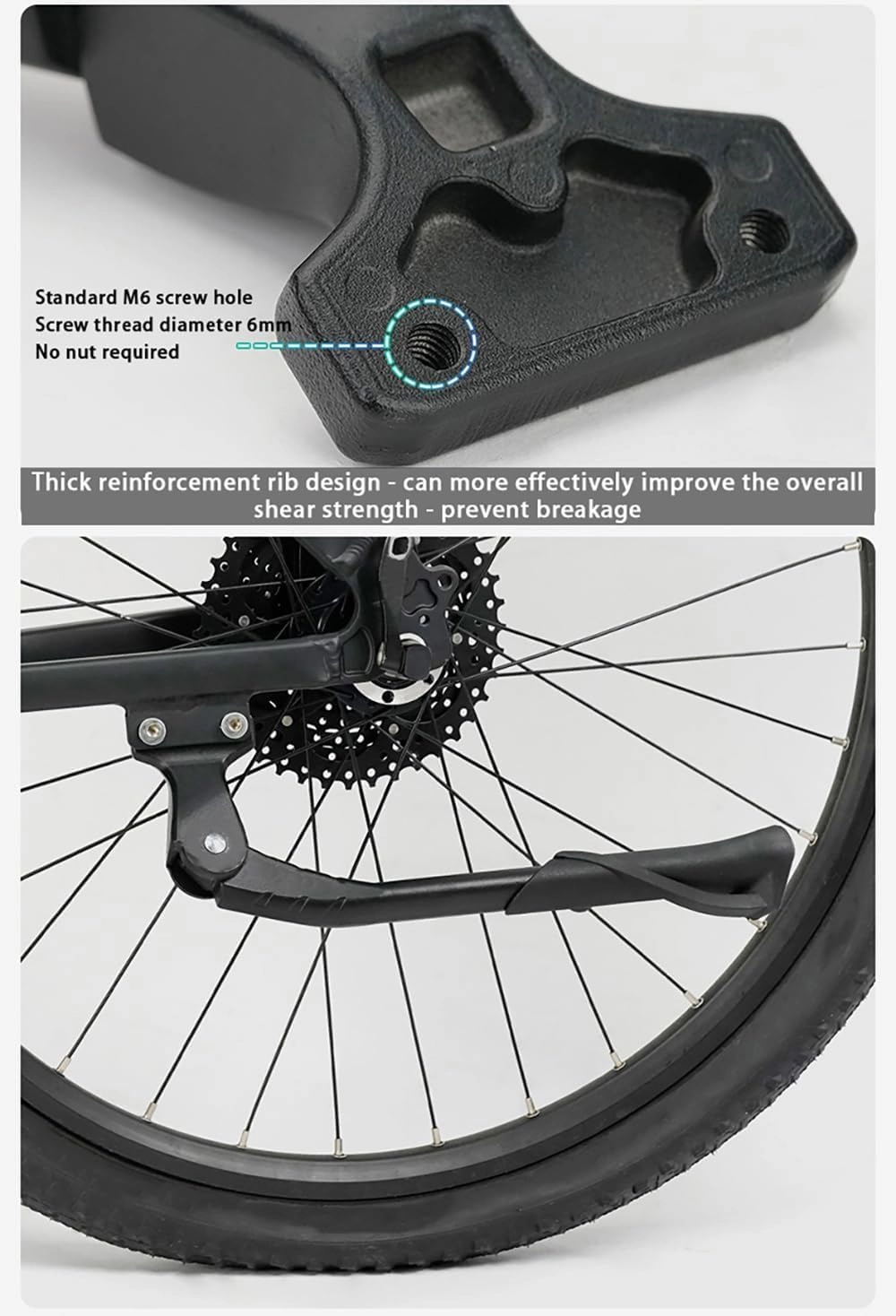 Bike Kickstand for Diamondback Andean Arden 3 Ascent EX Atroz 1 Axis Pro, Aluminum Adjustable Kickstand Foot Side Stand Suppor Rear Side Bicycle Stand with Non-Slip Rubber Foot,B