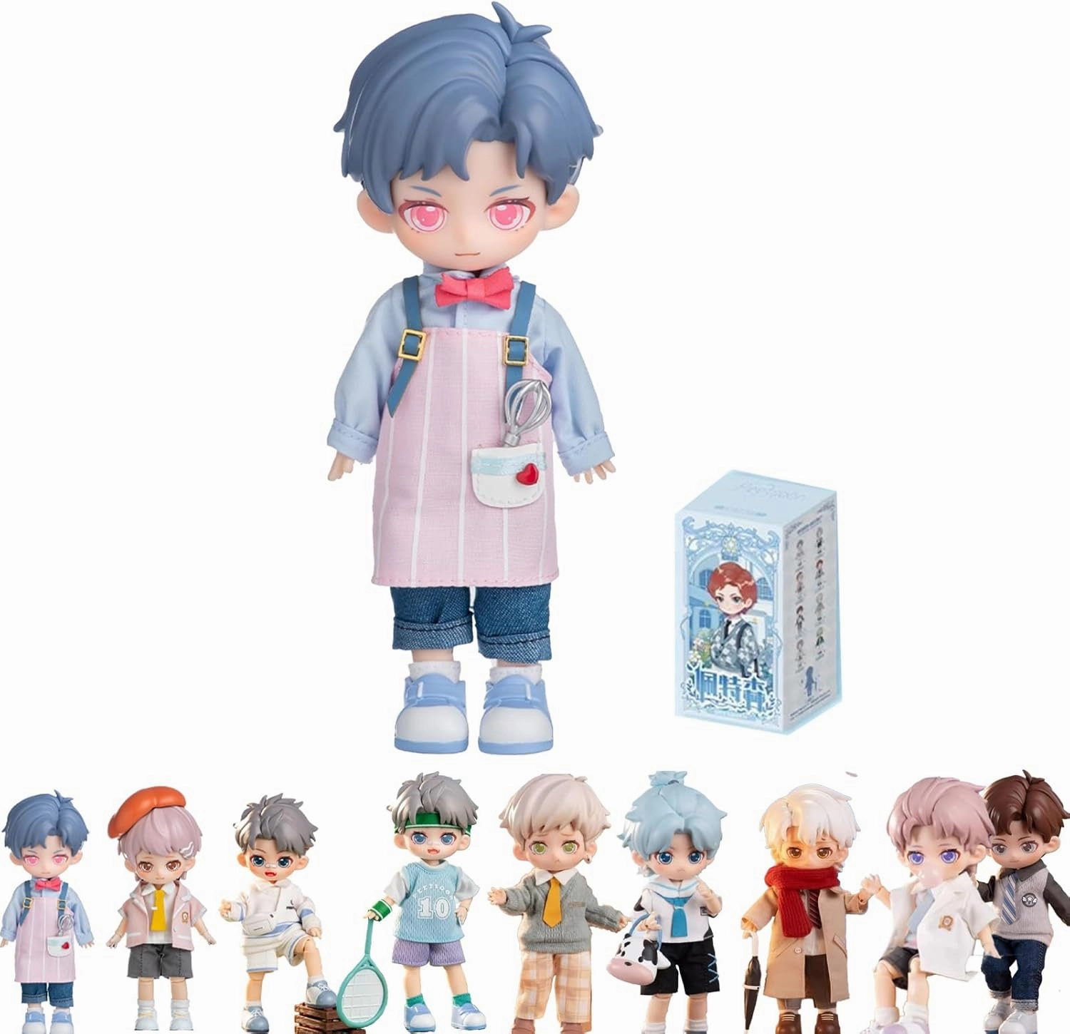 BJD Blind Box,Kawaii SIMONTOYS Series-PEETSOON Male Classmate 1/12 Ball Jointed Doll Collectable Figure Posable Dress Up for Girls Gift Toys