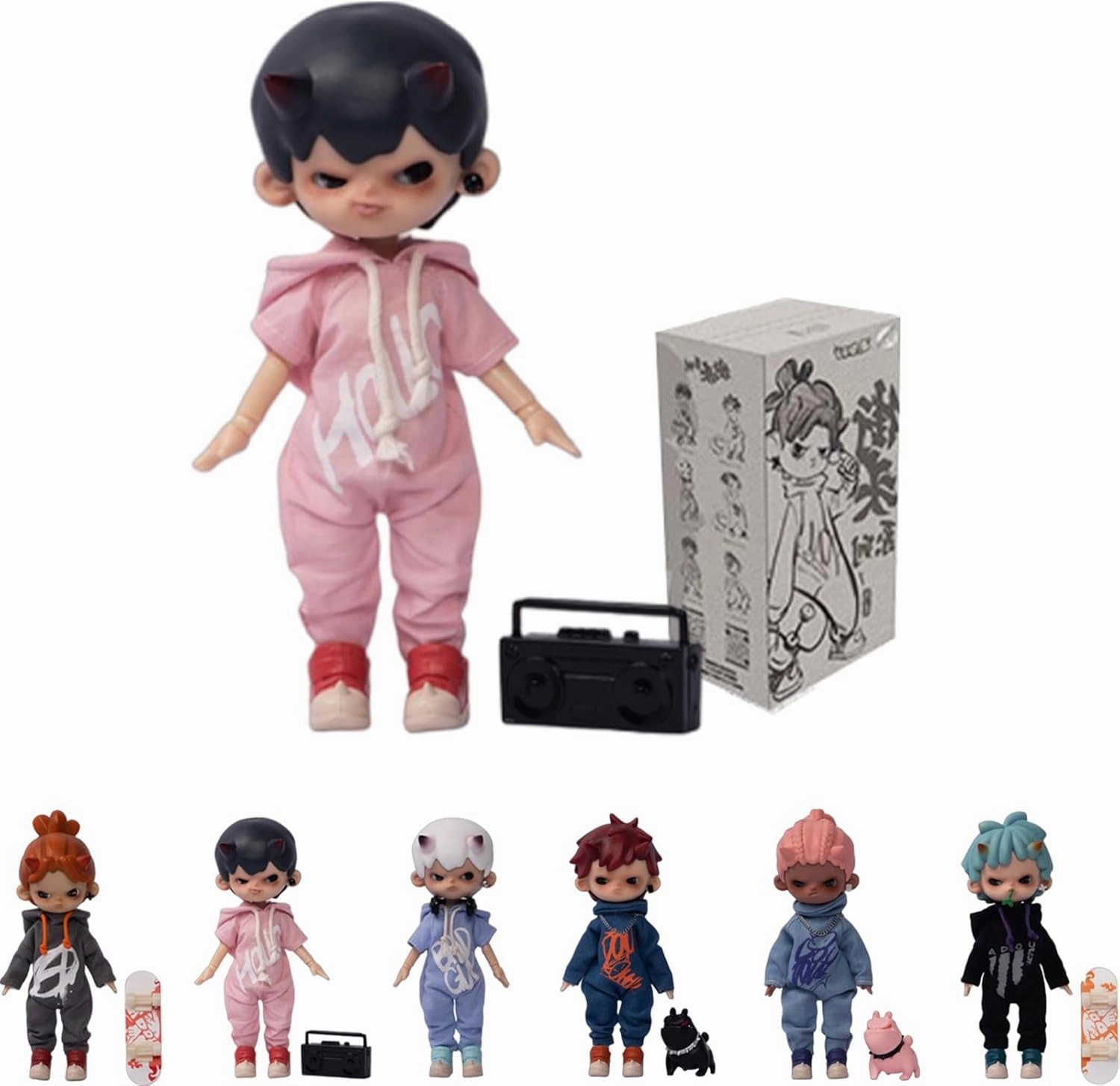 BJD Dolls Blind Box,Kawaii BJD Dolls Penny's Treasure Box Series-Adou 1/12 Ball Jointed Doll Collectable Action Figure for Girls Birthday Party