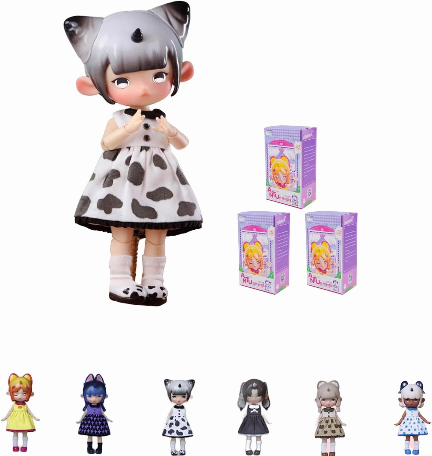 BJD Dolls Blind Box,Kawaii BJD Dolls Penny's Treasure Box Series-Natural Secrets 1/12 Ball Jointed Doll Collectable Action Figure Posable Dress Up Doll for Girls Gift Toys
