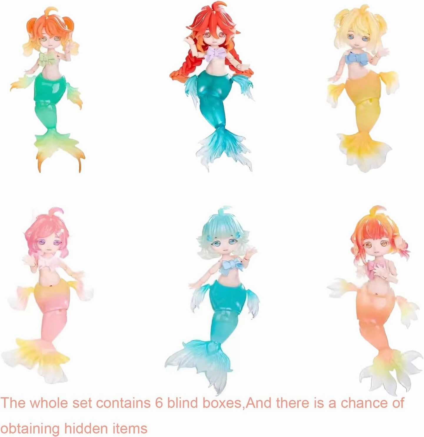 BJD Dolls Blind Box,Kawaii BJD Dolls Yunlai Mermaid Series Ball Jointed Doll Collectable Action Figure Posable Dress Up Doll for Girls Birthday Party Gift