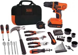 BLACK DECKER 20V MAX 68-Piece Cordless Drill and Home Tool Project Kit with Tool Storage Bag (LDX120PK)