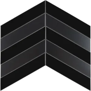 Black Peel and Stick Backsplash Herringbone Tile, Chevron Backsplash Peel and Stick Wall Tiles for Kitchen Bathroom Fireplace (6 Sheets)