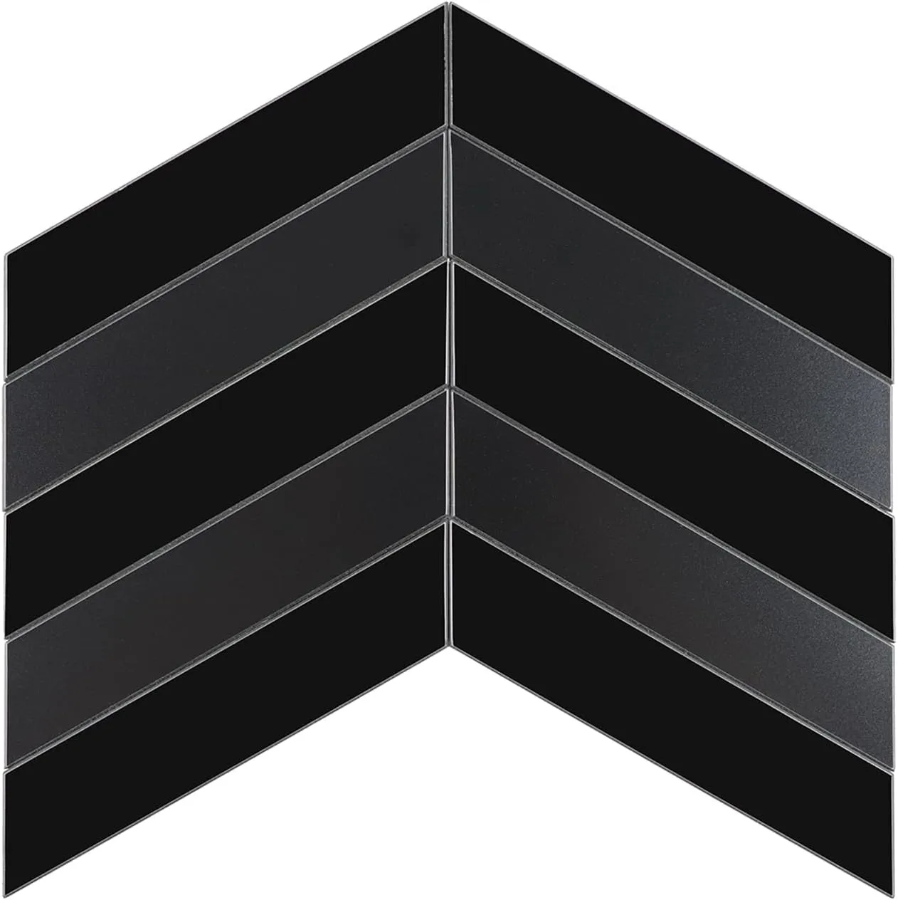 Black Peel and Stick Backsplash Herringbone Tile, Chevron Backsplash Peel and Stick Wall Tiles for Kitchen Bathroom Fireplace (6 Sheets)