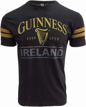 Black Deep Tan Tape Tee-Shirt (Black/Deep Tan, X-Large)