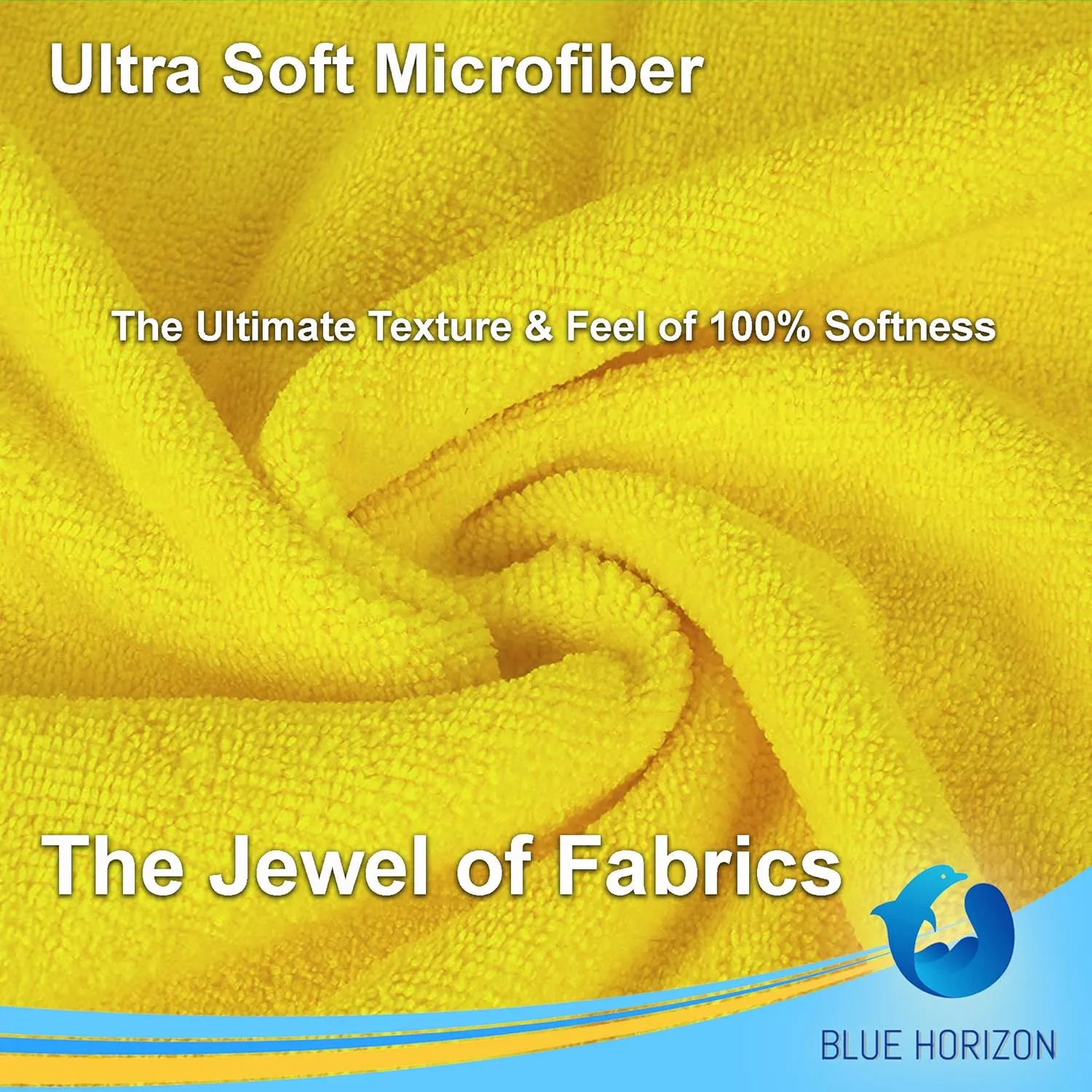 Blue Horizon Microfiber Cleaning Towels, Pack of 24, Ultra Soft Plush Washcloth Shop Towels, All Purpose Premium Microfiber Detailing Cleaning Cloths (16" x 16", Mix Color)