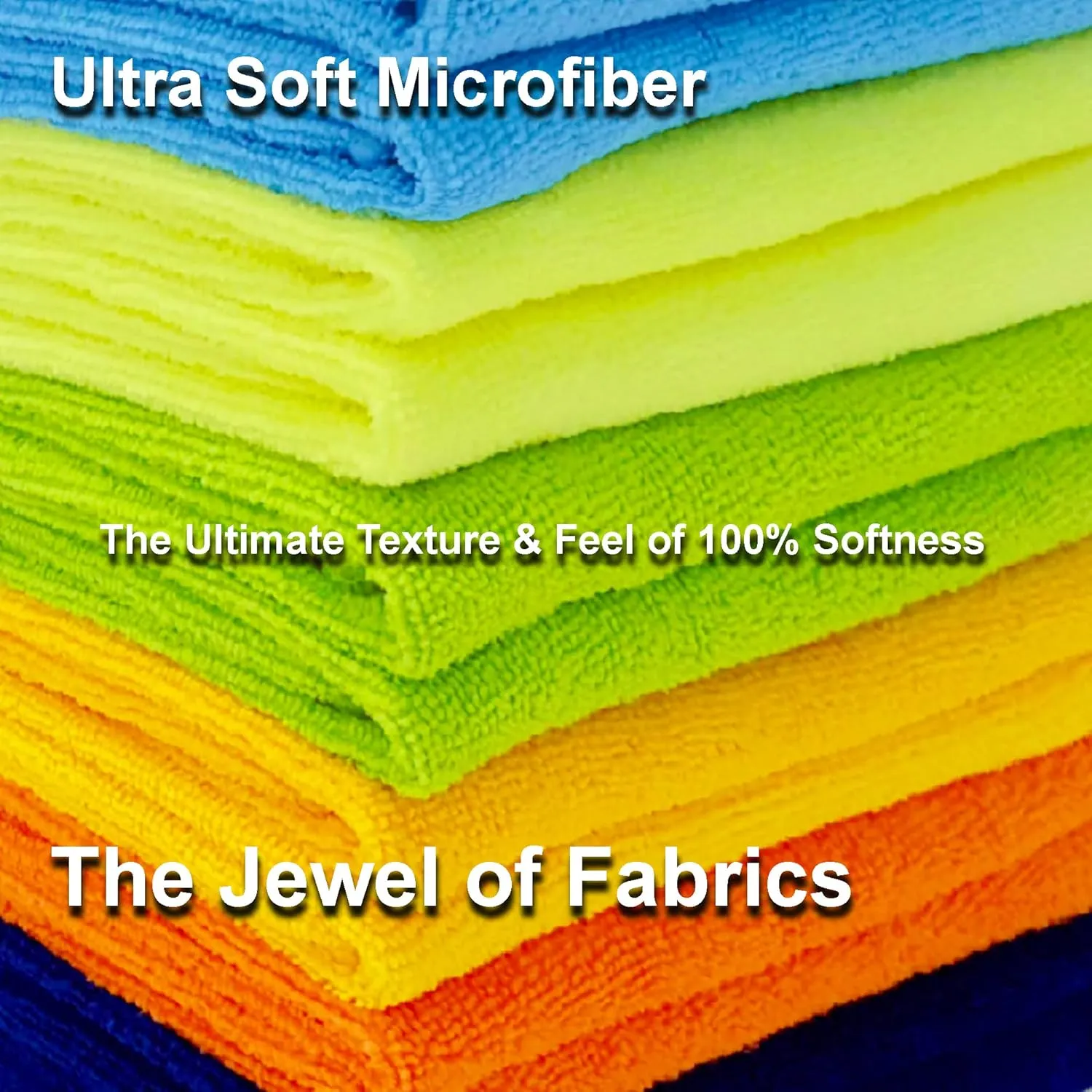 Blue Horizon Microfiber Cleaning Towels, Pack of 24, Ultra Soft Plush Washcloth Shop Towels, All Purpose Premium Microfiber Detailing Cleaning Cloths (16" x 16", Mix Color)