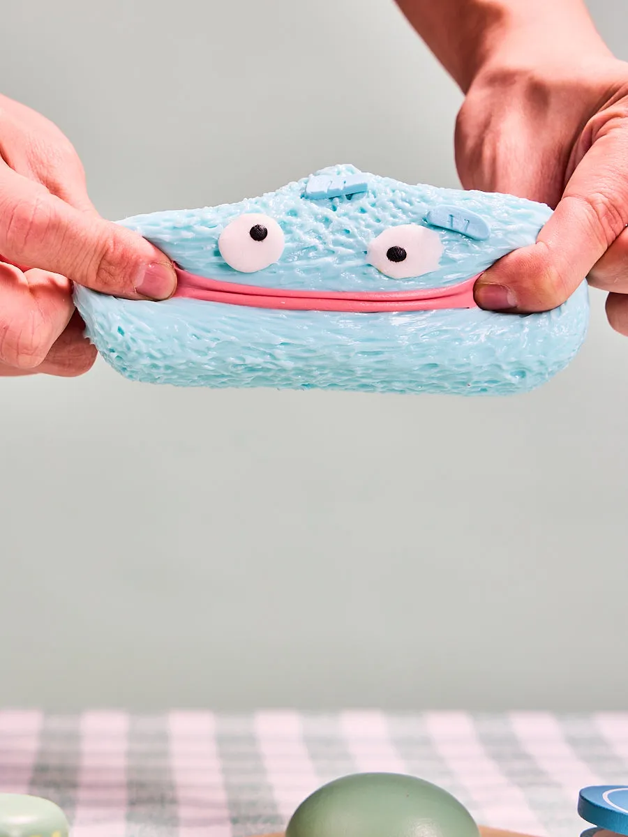 Blue Triangle Funny Face Cake Squeeze Toy