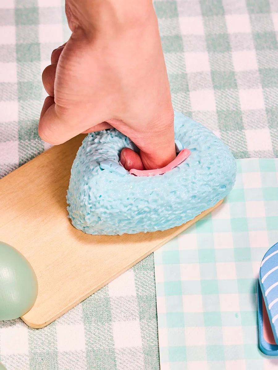 Blue Triangle Funny Face Cake Squeeze Toy