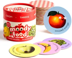 BlueMilk Moody Food by Chunky Deli | A New Twist on 6 Classic Card Games for Family Game Night Parties with Toddlers, Kids, and Adults 2  Player, 3 Levels of Play, Easy Medium Hard