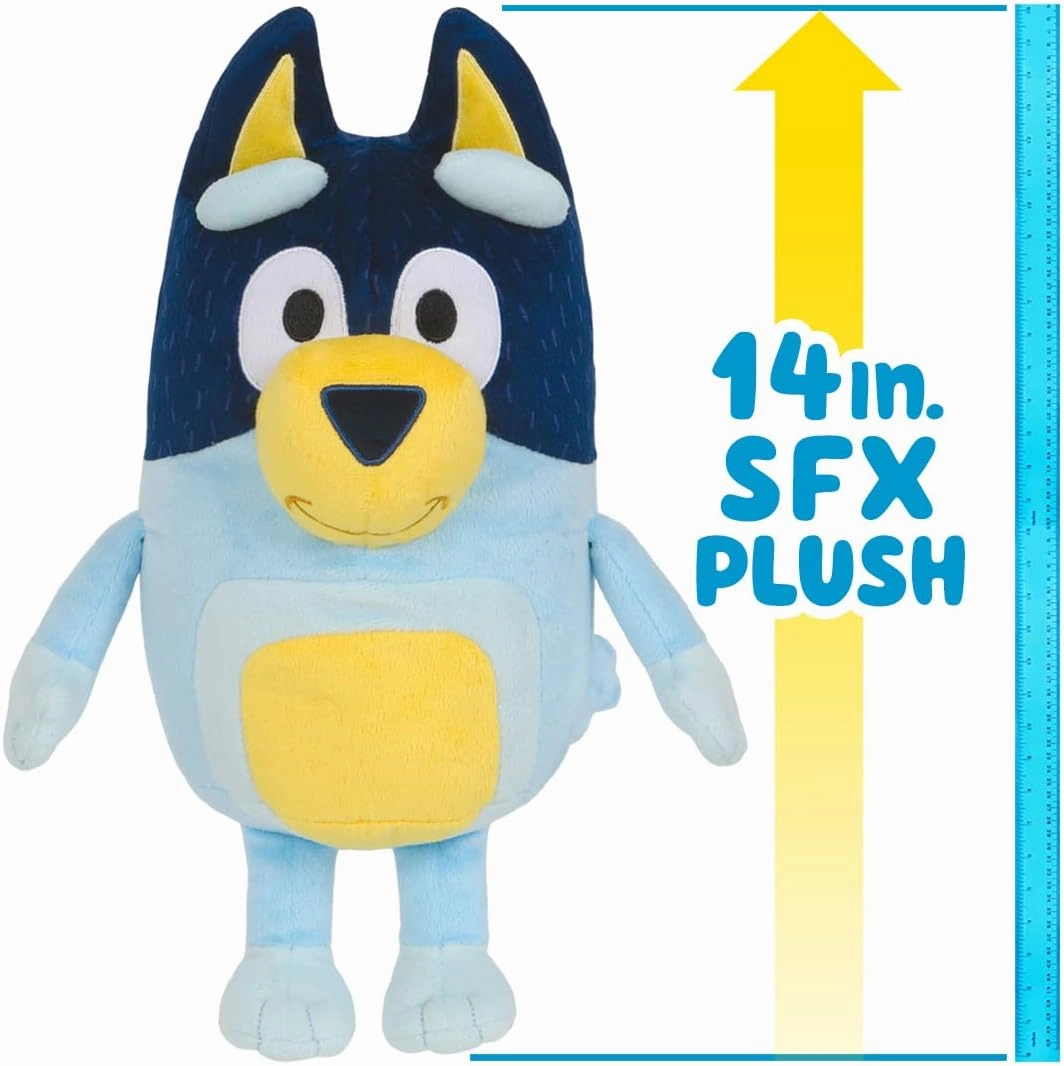 Bluey Talking Bandit (Dad) 14" Talking Plush Bandit Plush Toy with 9 Phrases Theme Song
