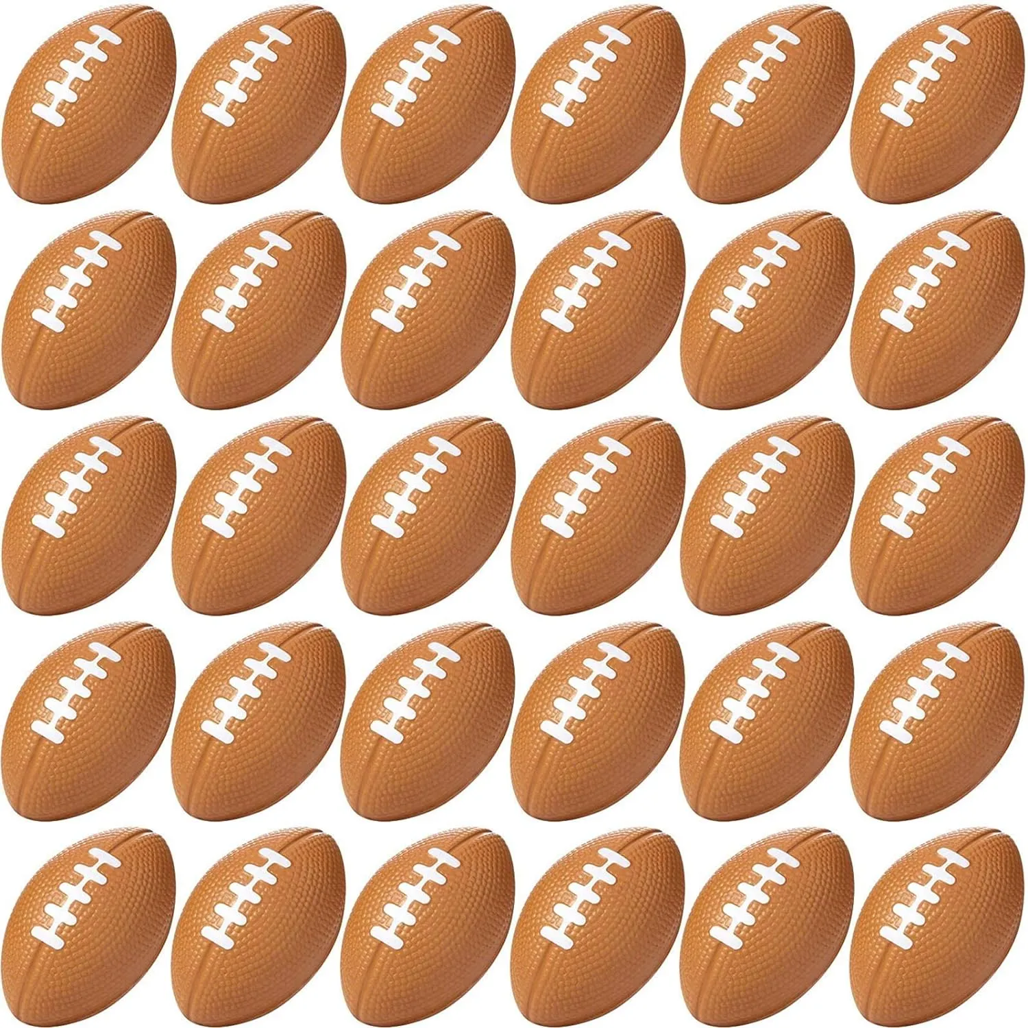 Blulu 50 Pack Mini Football Bulk 2.17" Foam Football Party Favor Stress Ball Small Sports Valentines Ball for Birthday Carnival Reward Party Bag Gift Filler