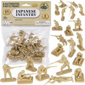 BMC CTS WW2 Japanese Plastic Army Men - 24pc Tan Imperial Japan Soldier Figures