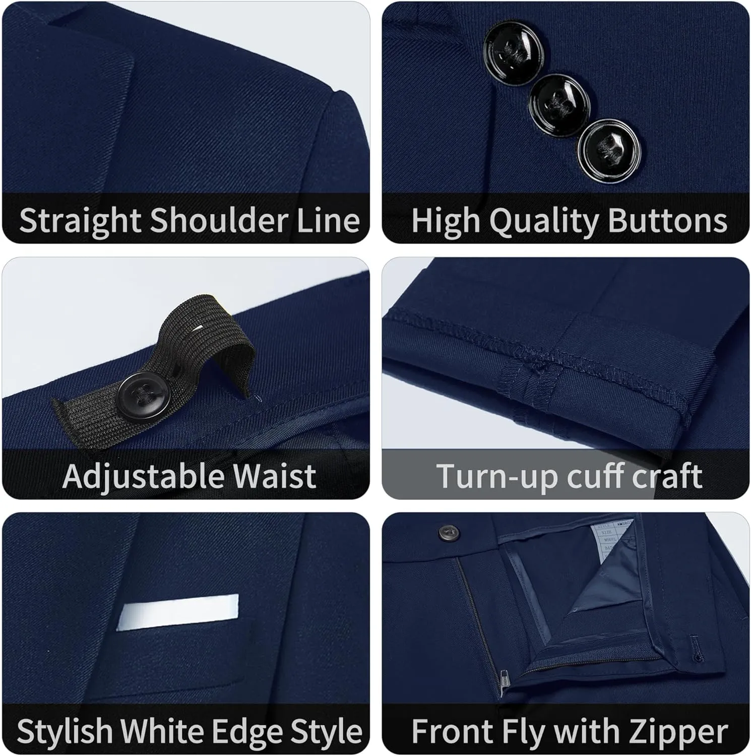 Boys' Formal Suit Set, with Suspenders, Adjustable Waist
