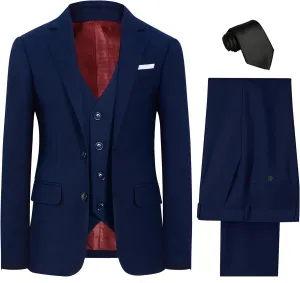 Boys' Formal Suit Set, with Suspenders, Adjustable Waist