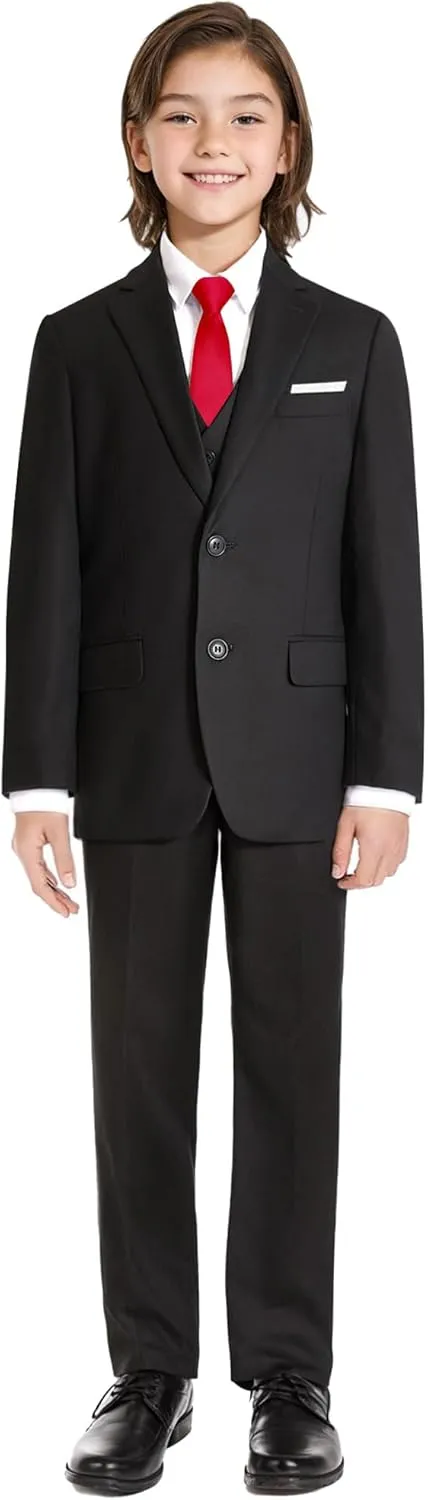 Boys' Formal Suit Set, with Suspenders, Adjustable Waist