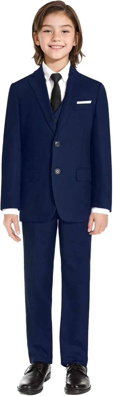 Boys' Formal Suit Set, with Suspenders, Adjustable Waist