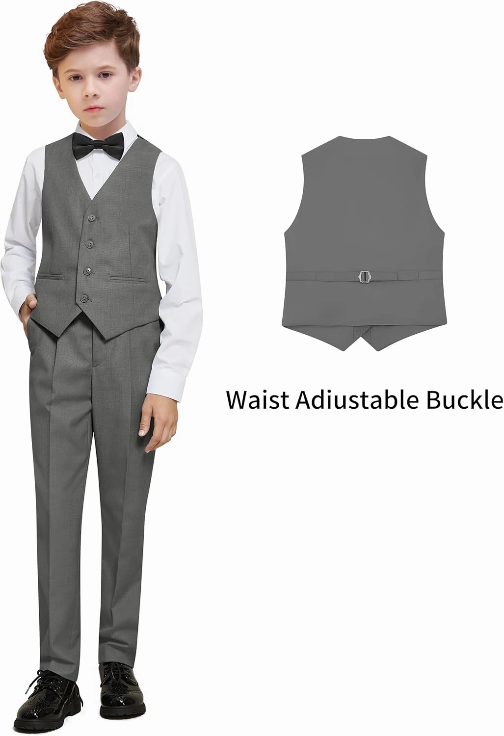 Boys' Formal Dresswear Suits Set, with Suspenders, Adjustable Waist
