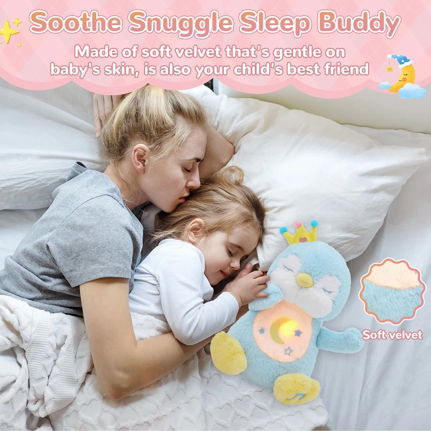 Breathing Stuffed Animal, Soothe Snuggle Penguin Plush, Sleep Buddy Soothing Breathing Stuffed Penguin for Anxiety Adults and Kids, Penguin Plushie with Realistic Breathing and Lights Music