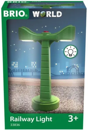 BRIO World 33836 Toy Train Railway Light - Battery Operated Accessory | Ideal for Kids Aged 3  | Enhances Creativity & Motor Skills | Compatible with All BRIO Tracks