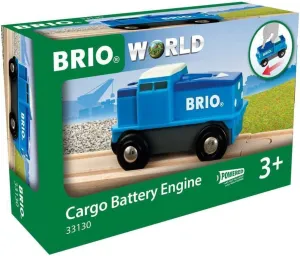 Brio World - Cargo Battery Engine - Blue Train for Kids Age 3 Years and up. Compatible with All Train Sets