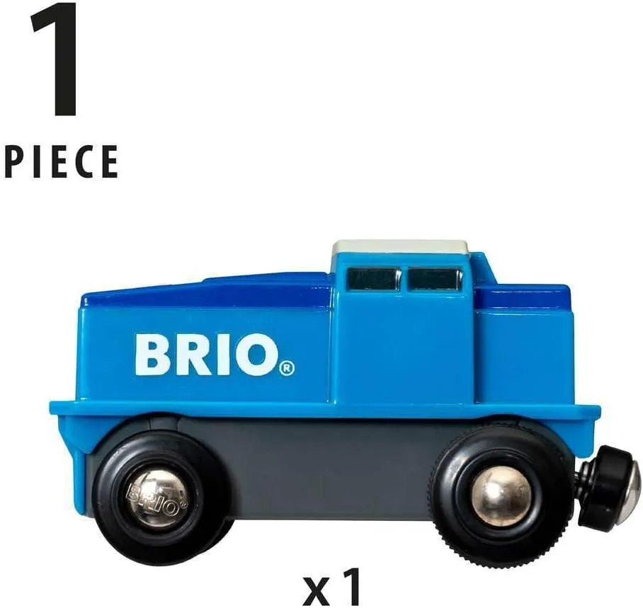 Brio World - Cargo Battery Engine - Blue Train for Kids Age 3 Years and up. Compatible with All Train Sets