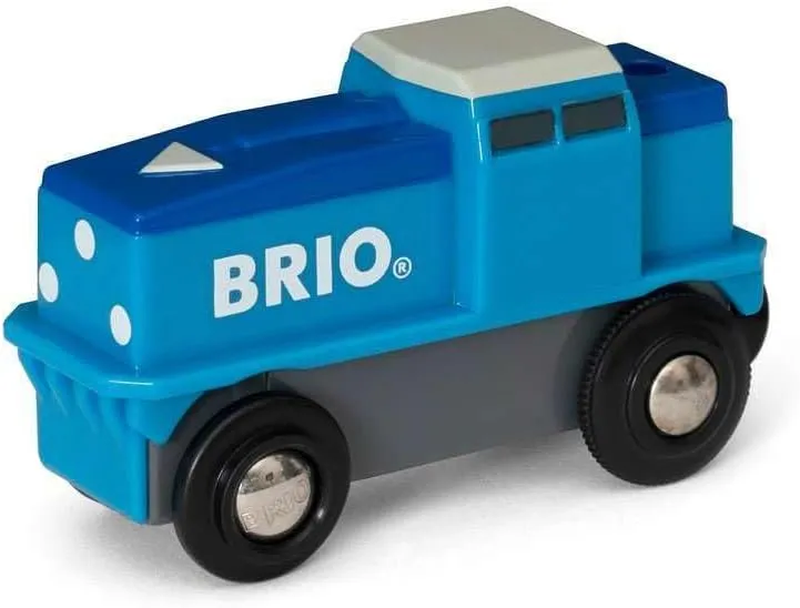 Brio World - Cargo Battery Engine - Blue Train for Kids Age 3 Years and up. Compatible with All Train Sets