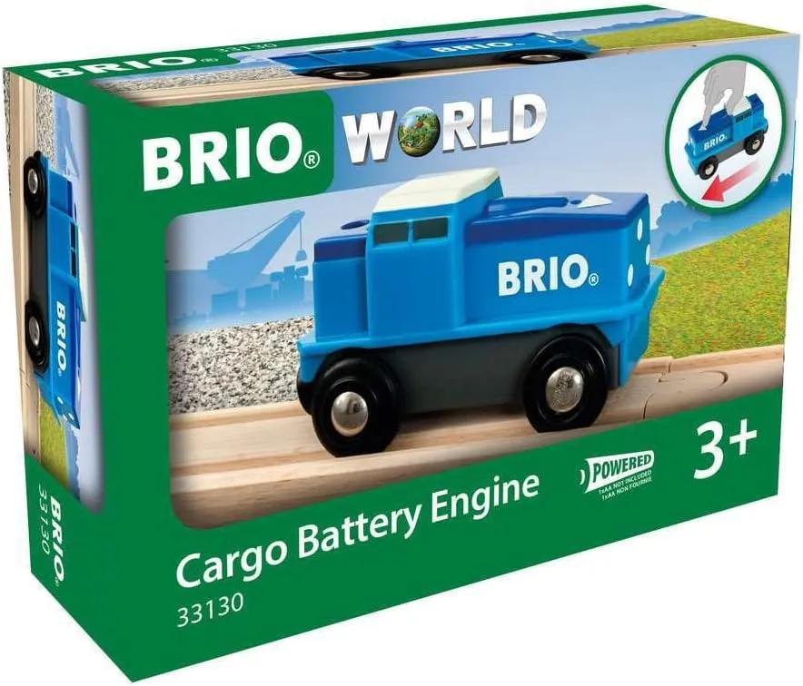 Brio World - Cargo Battery Engine - Blue Train for Kids Age 3 Years and up. Compatible with All Train Sets