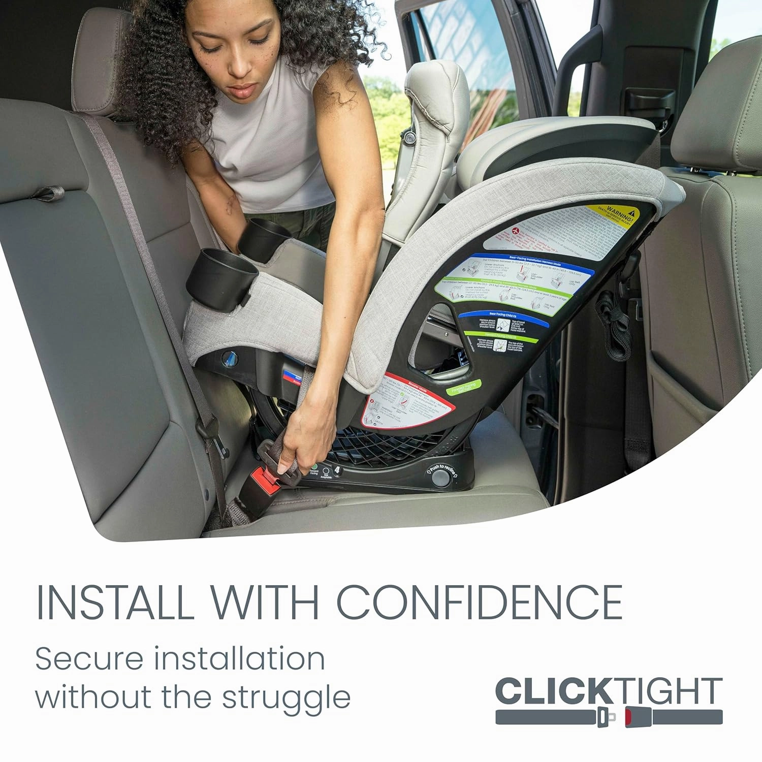 Britax One4Life Slim All-in-One Car Seat, 10 Years of Use, 17.5” SpaceSaver Design, Converts from Rear-Facing Infant Car Seat to Forward-Facing Booster Seat, ClickTight Installation, Raven Black