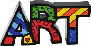 Britto Resin Word Figurine 9.5", Colorful Pop Art Letters, Artistic Tabletop Decor & Home Accent, Collectible Design by Iconic Artist Romero Art