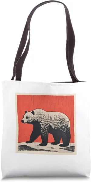 Brown Bear Wilderness Animal Vintage Retro Bear Tote Bag
