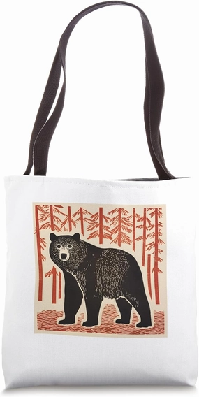 Brown Bear Wilderness Animal Vintage Retro Bear Tote Bag