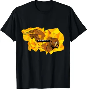 Bull vs Bear Bull Bear Financial Crash Stock Purse ETF T-Shirt