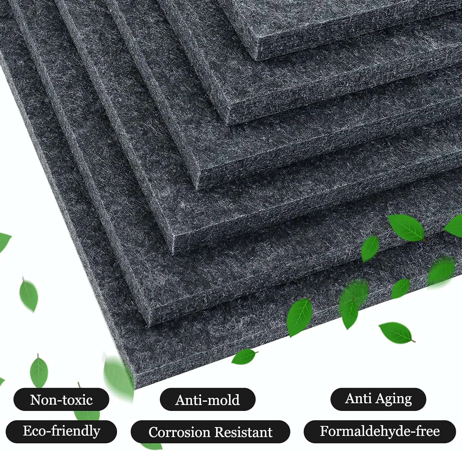BXI Sound Absorber - 31.5 X 23.6 X 3/8 Inches 6 Pack High Density Acoustic Absorption Panel, Sound Absorbing Panels Reduce Echo Reverb, Tackable Acoustic Panels for Wall and Ceiling Acoustic Treatment