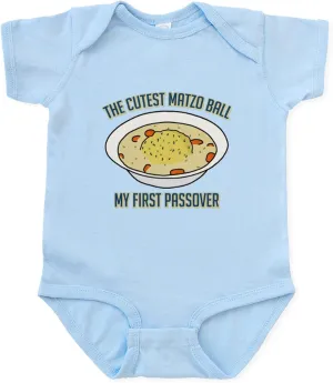 CafePress Matzo Ball My First Passover Baby Light Bodysuit Cute Infant Bodysuit Baby Romper