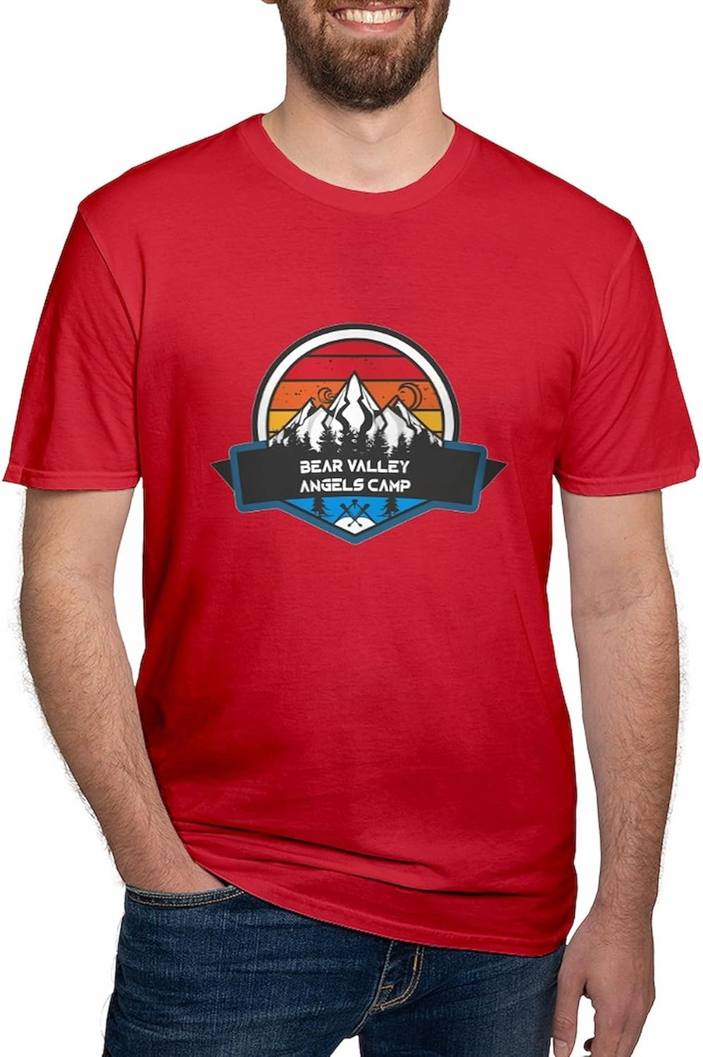 CafePress Bear Valley Angels Camp California T Shirt Men's Fitted Graphic T-Shirt