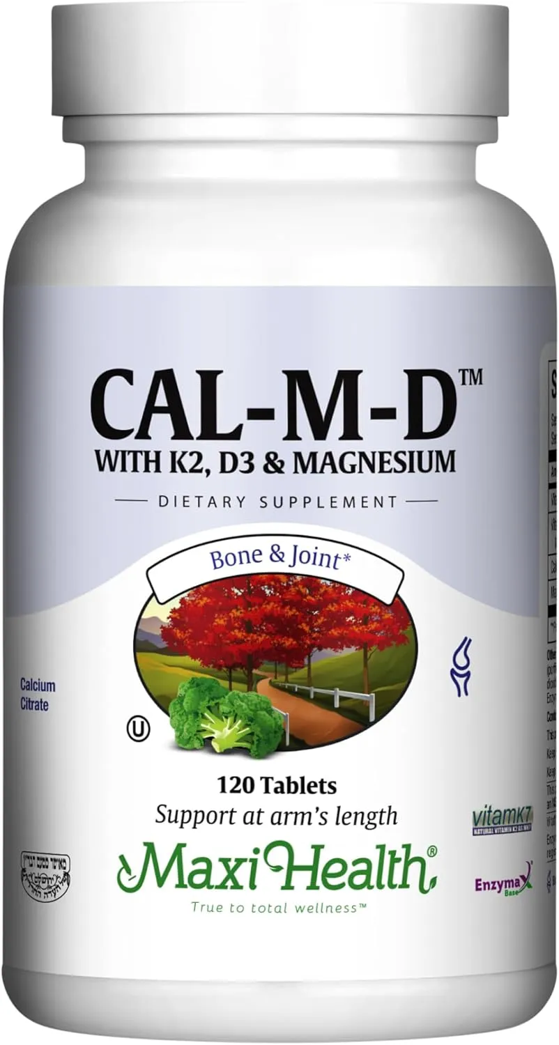 Calcium with Vitamin D3, K2 and Magnesium - Overall Health Supplement for Strong Bones and Teeth, Muscle Function, Immune Support - Vitamin D Vitamin K Enhanced Absorption for Women & Men, 120 Tablets