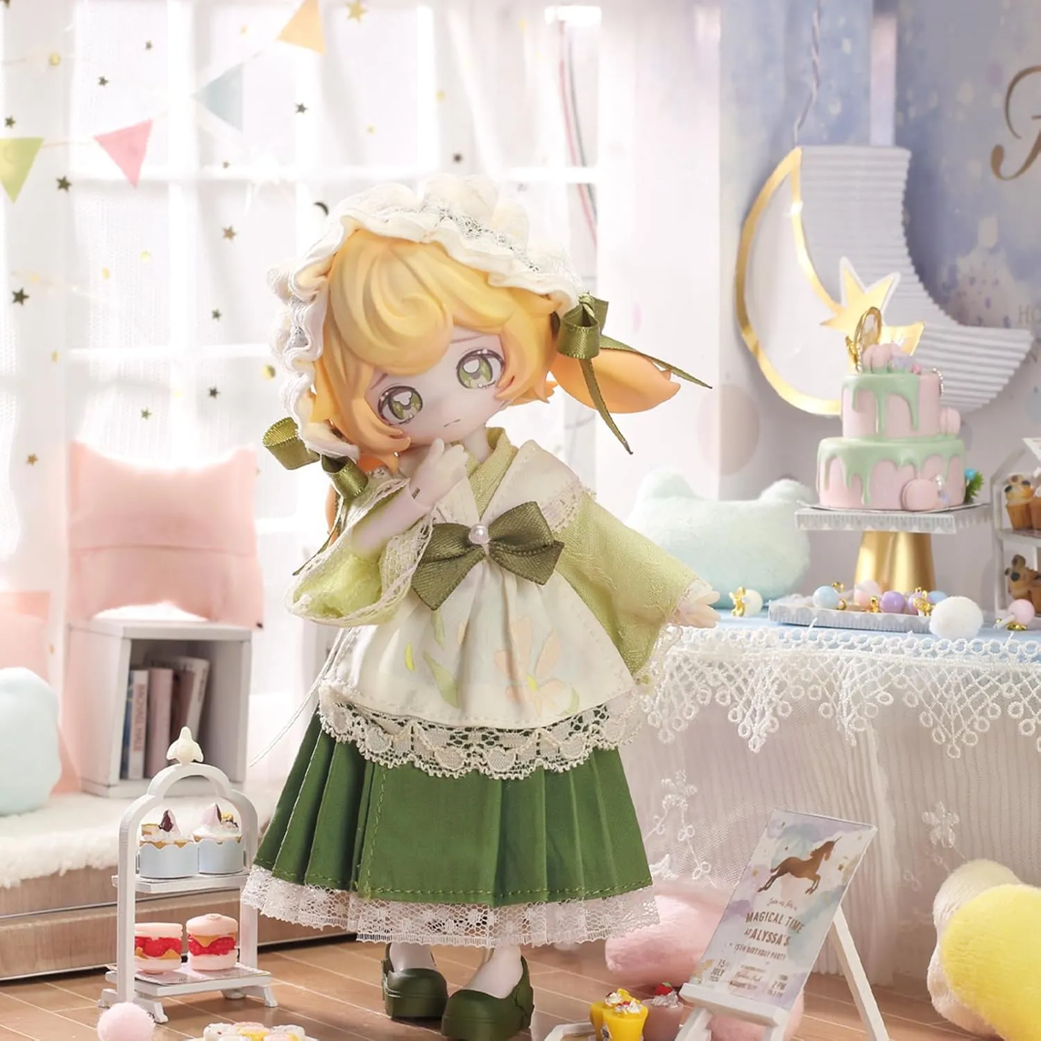 CALEMBOU BJD Blind Box, Jumping Moon Time Rabbits Series 16cm Ball Jointed Doll, Cute Dress Up Doll with Joints, Collection Action Figure Toys, Gift for Girls Boys (Jumping Moon Time-1pc)