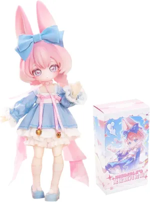 CALEMBOU BJD Blind Box, Jumping Moon Time Rabbits Series 16cm Ball Jointed Doll, Cute Dress Up Doll with Joints, Collection Action Figure Toys, Gift for Girls Boys (Jumping Moon Time-1pc)