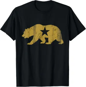 California Golden State Bear Vintage Distressed Graphic T-Shirt